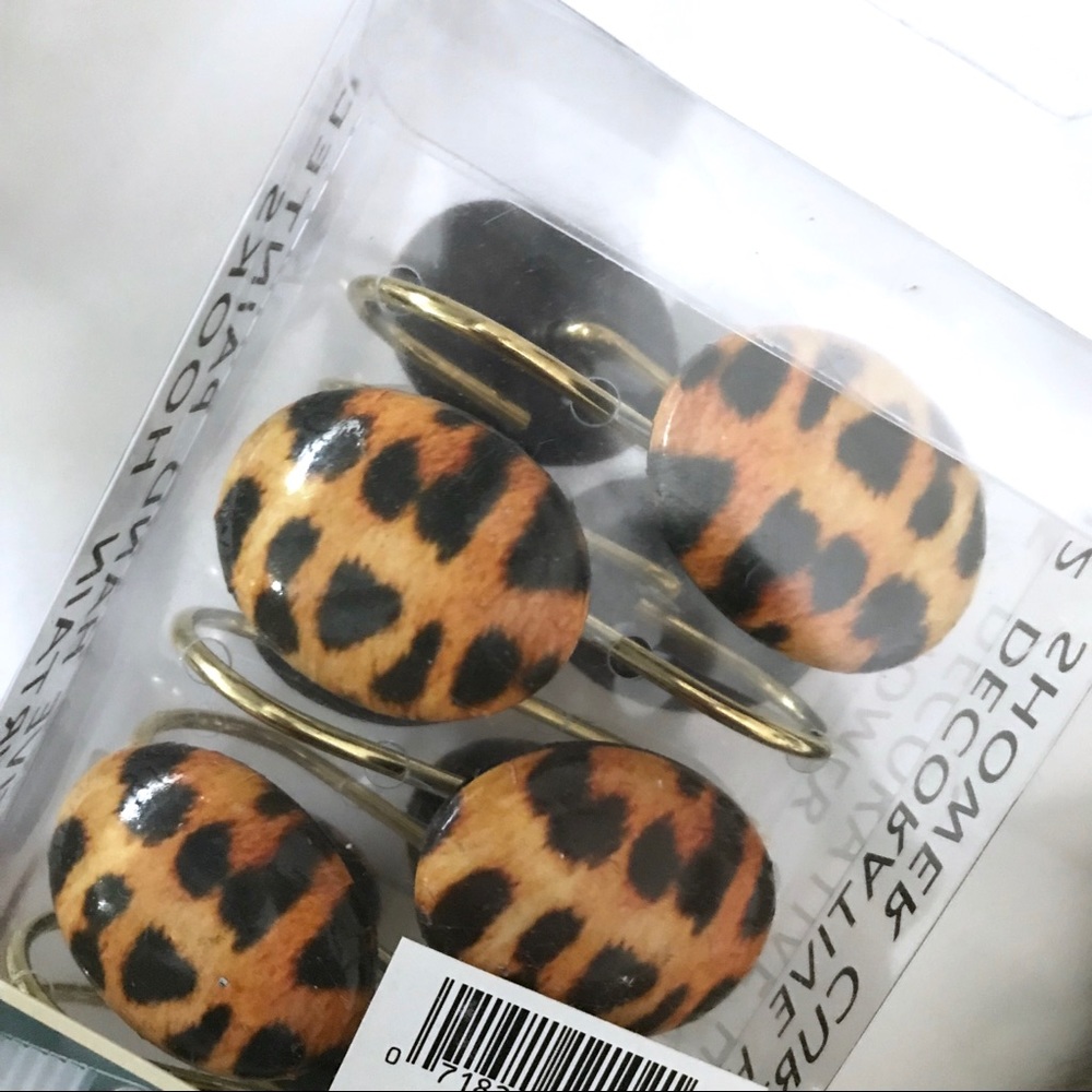 NEW Hand Painted leopard Curtain Hook Set of 12
